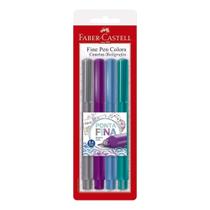 Caneta Hidrográfica 0.4mm C/4 Cores Fine Pen Faber Castell - Faber-Castell