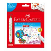 Caneta Hidrográfica 10 Cores Super Duo 2 Pontas Faber-castell - Faber Castell