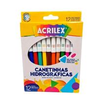 Caneta Hidrográfica 12 Cores Acrilex Caneta Hidrográfica 12 Cores Acrilex