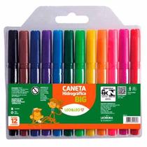 Caneta hidrográfica 12 cores Jumbo Leonora Caneta hidrográfica 12 cores Jumbo Leonora