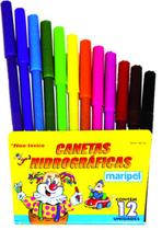 Caneta hidrografica 12 cores maripel - 9012