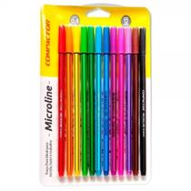 Caneta Hidrografica 12 Cores Microline Compactor Ponta 0.4