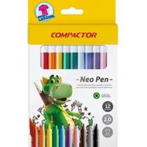 Caneta Hidrográfica 12 Cores Neo-Pen Gigante - Compactor Caneta Hidrográfica 12 Cores Neo-Pen Gigante - Compactor