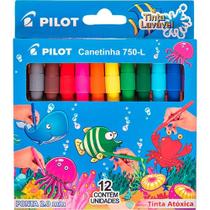 Caneta Hidrográfica 12 Cores Tinta Lavável Color 850-L Junior e 750-L Pilot