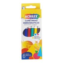 Caneta Hidrográfica Acrilex 6 Cores Ref. 06901