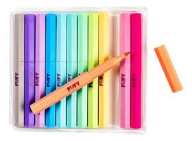 Caneta Hidrográfica Brush 12 Cores Vibrantes Fofy Arco Iris Caneta Hidrográfica Brush 12 Cores Vibrantes Fofy Arco Iris