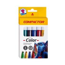 Caneta Hidrográfica Color C/ 6 Cores - COMPACTOR Caneta Hidrográfica Color C/ 6 Cores - COMPACTOR