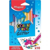 Caneta Hidrografica Color Peps Glitter Estojo c/ 10 unid - Maped