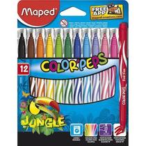Caneta Hidrográfica Color Peps Jungle Estojo 12 Cores - Maped