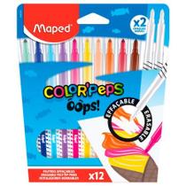 Caneta hidrográfica Color'Peps Oops Apagável com 10 cores e 2 apagáveis 844200 - Maped Caneta hidrográfica Color'Peps Oops Apagável com 10 cores e 2 apagáveis 844200 - Maped
