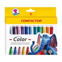 Caneta hidrografica compactor color 12 cores Caneta hidrografica compactor color 12 cores