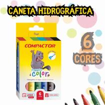 Caneta Hidrográfica Compactor Color com 6 Cores 000083000 Caneta Hidrográfica Compactor Color com 6 Cores 000083000