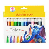 Caneta Hidrográfica Compactor Jumbo Color 12 Cores
