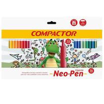 Caneta Hidrografica Compactor Neo-Pen 36 Cores Gigante