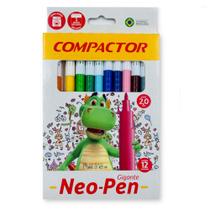 Caneta Hidrográfica Compactor Neo-Pen Gigante 12 Cores