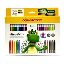 Caneta Hidrográfica Compactor Neo-Pen Gigante 24 Cores Caneta Hidrográfica Compactor Neo-Pen Gigante 24 Cores