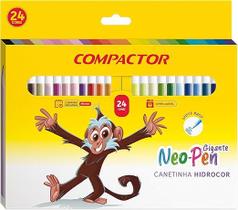 Caneta Hidrográfica Compactor Neo-Pen Gigante - Kit 24 Cores Super Lavável Caneta Hidrográfica Compactor Neo-Pen Gigante - Kit 24 Cores Super Lavável