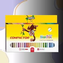 Caneta Hidrográfica Compactor Neo-Pen Mirim 24 Cores 000075000 Caneta Hidrográfica Compactor Neo-Pen Mirim 24 Cores 000075000