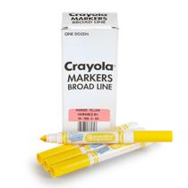 Caneta Hidrográfica Crayola Lavável Amarela - Ponta Grossa (12 Unidades)