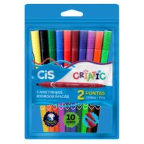 Caneta Hidrográfica Criatic 2 Pontas com 10 Unidades - CiS