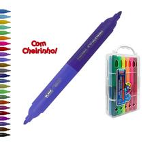 Caneta Hidrográfica Dual Color 24 Cores Aroma - Kz239 - K Caneta Hidrográfica Dual Color 24 Cores Aroma - Kz239 - K