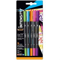 Caneta hidrográfica Dual Tip Intensity com 5 unidades - Bic Caneta hidrográfica Dual Tip Intensity com 5 unidades - Bic