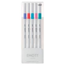 Caneta Hidrográfica Emott Fine 0.4mm com 5 Cores 2 - UniBall Caneta Hidrográfica Emott Fine 0.4mm com 5 Cores 2 - UniBall