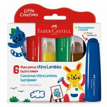 Caneta hidrográfica Extrajumbo Little Creatives com 6 unidades 354504 - Faber-Castell