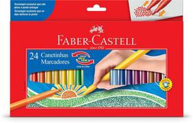 Caneta Hidrográfica Faber-Castell Ponta Vai E Vem 24 Cores