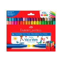 Caneta Hidrográfica Faber Castell Ponta Vai E Vem 36 Cores Ref: 15.0136VVZF