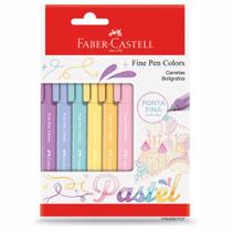 Caneta Hidrográfica FaberCastell Fine Pen 0.4mm Pastel Kit 6 Cores Ponta Fina