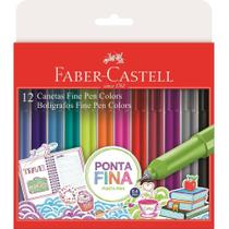 Caneta Hidrográfica Fine Pen 0,4 Mm 12 Cores - Faber Castell