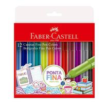 Caneta hidrográfica Fine Pen Colors com 12 Cores FPB/ES1ZF Faber Castell