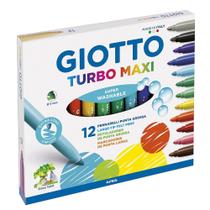 Caneta Hidrográfica Giotto Turbo Maxi com 12 Cores