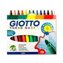 Caneta Hidrográfica Giotto Turbo Maxi Com 12 Cores