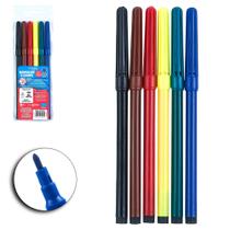 Caneta hidrografica / hidrocor futuro escolar com 6 pecas