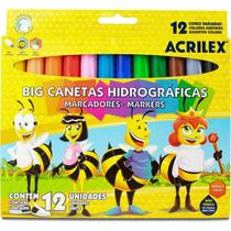 Caneta hidrografica jumbo big 12 cores acrilex