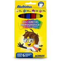 Caneta Hidrográfica Jumbo BIG 6 Cores - Pacote com 6 Unidades