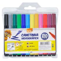 Caneta hidrografica jumbo big ponta grossa 12 cores - brw