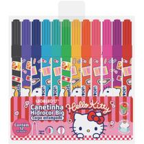 Caneta Hidrografica Jumbo Hello KITTY BIG 12 Cores Estojo