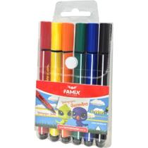 Caneta Hidrográfica Jumbo Triangular 6 Cores Caneta Hidrográfica Jumbo Triangular 6 Cores