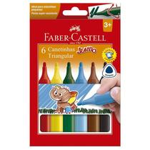 Caneta hidrográfica lavável Jumbo Triangular 6 cores clássicas Faber-Castell