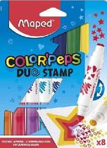 Caneta Hidrografica Maped Color Peps Duo Stamp 08 Cores 357661 Caneta Hidrografica Maped Color Peps Duo Stamp 08 Cores 357661