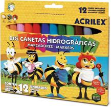 Caneta Hidrográfica Marcador BIG 12 Cores Caneta Hidrográfica Marcador BIG 12 Cores