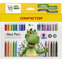 Caneta hidrografica Neo-Pen Gigante 24 Cores - Compactor