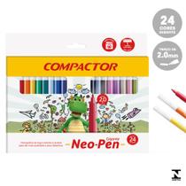 Caneta Hidrografica Neo-Pen Gigante 24 Cores Compactor