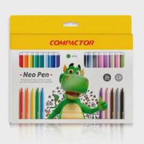 Caneta Hidrográfica Neo Pen Gigante - Com 24 Cores - Compactor