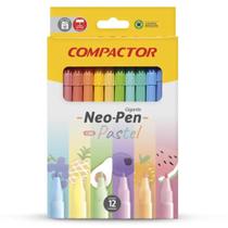 Caneta Hidrográfica Neo-Pen Tom Pastel 12 Cores Compactor