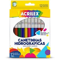 Caneta Hidrográfica Ponta 2MM 12 Cores com Tampa Ventilada - Pacote com 12 Unidades