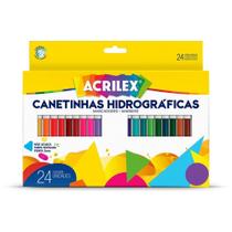 Caneta Hidrográfica Ponta 2MM 24 Cores com Tampa Ventilada - Pacote com 12 Unidades